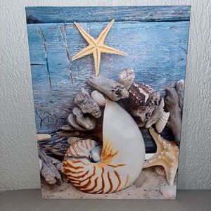 Set of 3 Beach Print Hanging Painting Canvas Picture Vertical Posters Wall